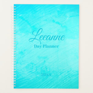 Colourful Turquoise Blue Watercolor  Planner