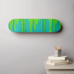 Colourful turquoise skateboard