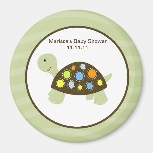 Colourful Turtle 3-inch Round Favour Magnet -