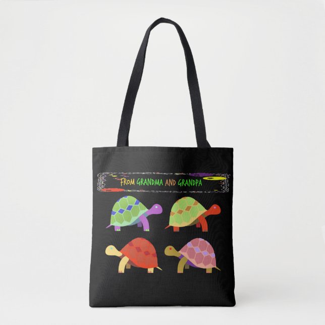 Colourful Turtle Design from GrandparentsTote Tote Bag (Front)
