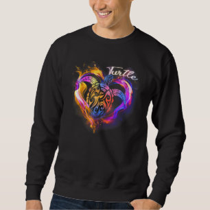 Colourful Turtle Floating Sea Tortoise Geometric A Sweatshirt