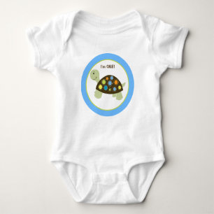 Colourful Turtle Personalised - Blue Baby Bodysuit