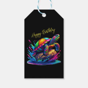 Colourful Turtle Splash- Gift Tags