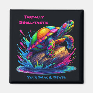 Colourful Turtle Splash Magnet