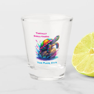 Colourful Turtle Splash Shot Glass