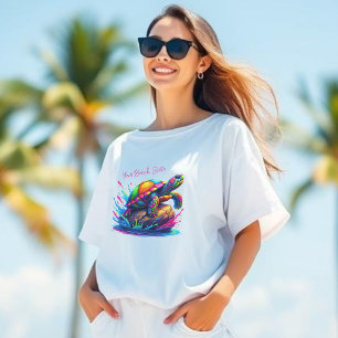 Colourful Turtle Splash- T-Shirt