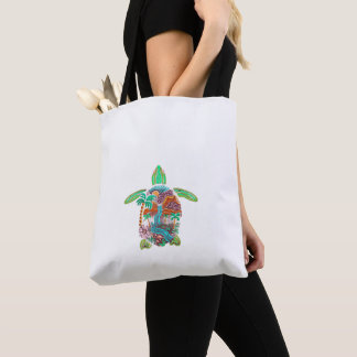 colourful turtle tote bag