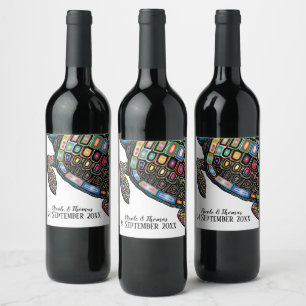 Colourful Turtle Wine Label