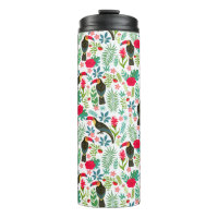 Colourful tuscans tropical birds & flowers pattern