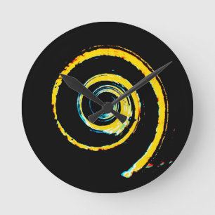 Colourful Twirls Round Clock