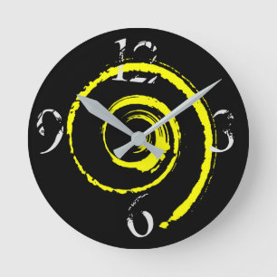 Colourful Twirls Round Clock