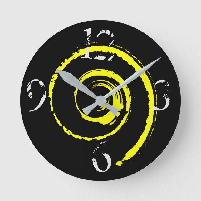 Colourful Twirls Round Clock (Front)