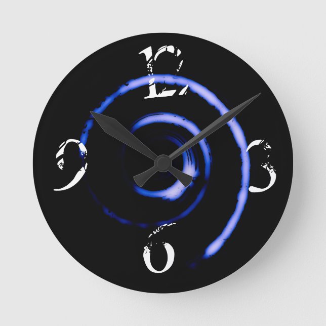 Colourful Twirls Round Clock (Front)