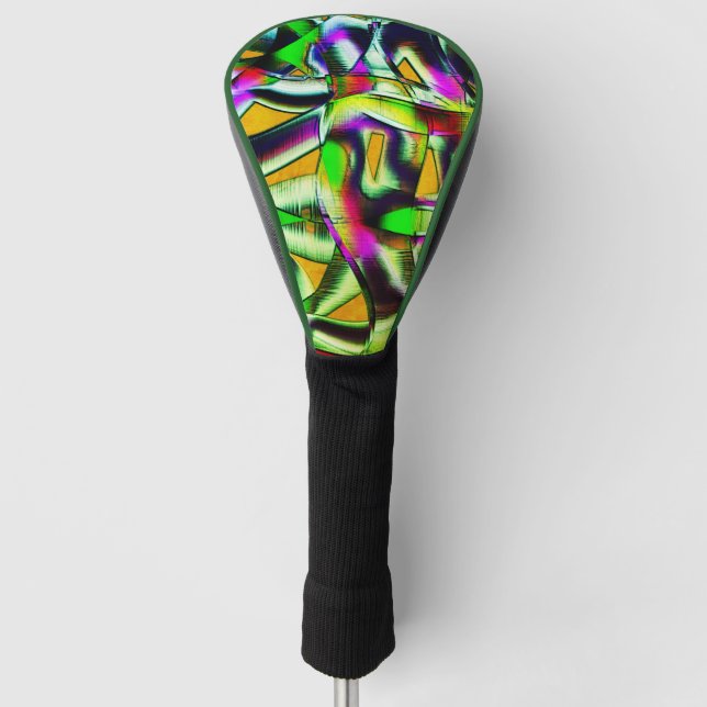 Colourful twisted cutouts lime.., notched scratche golf head cover (Front)