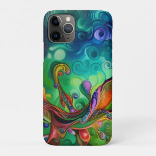 Colourful twisted vines and bubbles Abstract Case-Mate iPhone Case