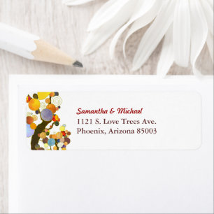 Colourful Two Trees Simple Wedding Address
