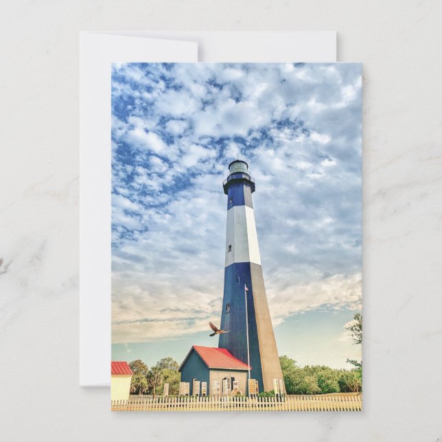Colourful Tybee Lighthouse Souvenir Note Card (Front)