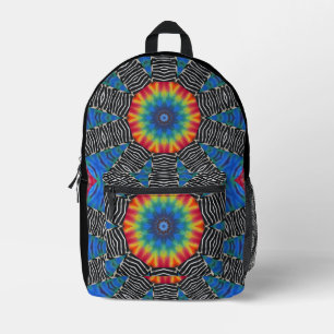Colourful Tye Dye Blue Red Black White Backpack