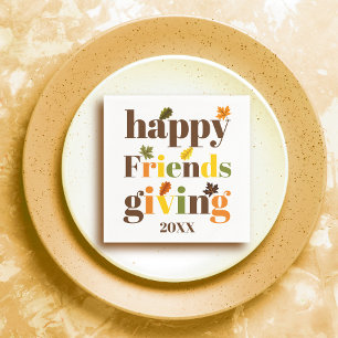 Colourful typography Happy Friendsgiving fall Napkin