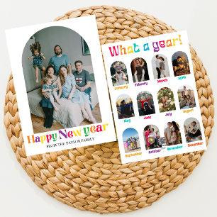 Colourful Typography  Happy New Year 2025 Photo Holiday Card