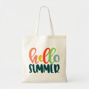 Colourful Typography Hello Summer Tote Bag