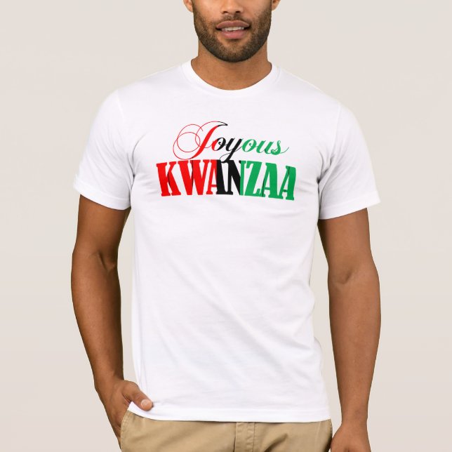 Colourful Typography Joyous Kwanzaa T-Shirt (Front)