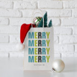 Colourful Typography "Merry" Christmas  Small Gift Bag<br><div class="desc">Bright and festive personalised christmas and winter holidays design.</div>