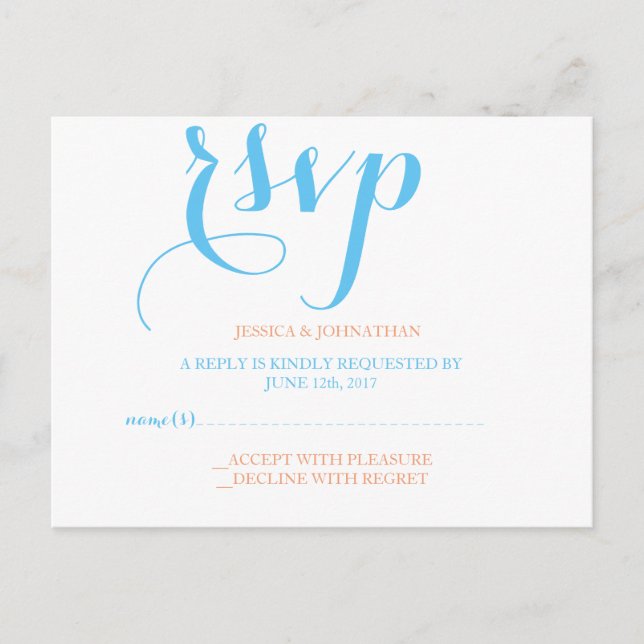 Colourful typography RSVP cards (Front)