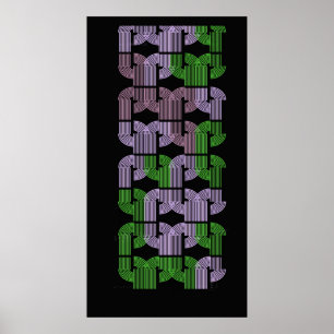 Colourful U Maze Geometric Pattern Design  Poster