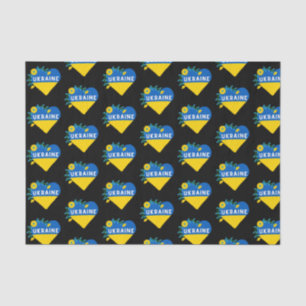 Colourful Ukraine Flag Flower Heart Tissue Paper