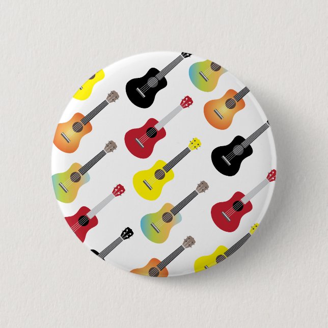 Colourful Ukulele Patterns Music 6 Cm Round Badge (Front)