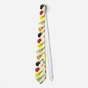 Colourful Ukulele Patterns Music Tie