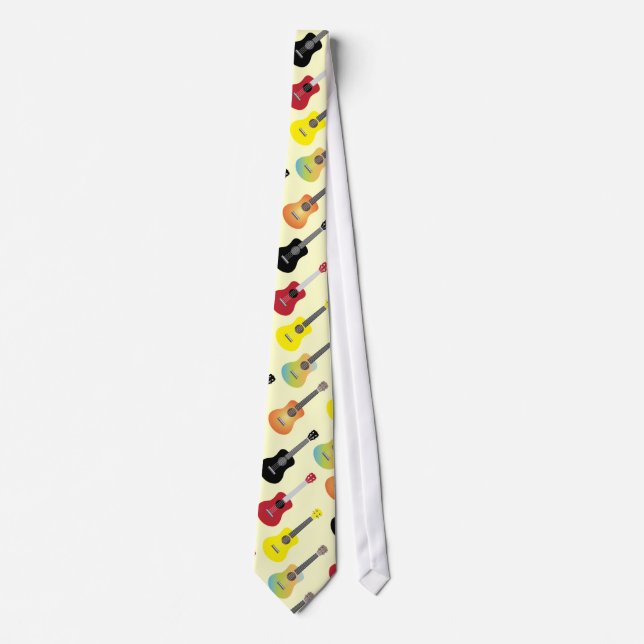 Colourful Ukulele Patterns Music Tie (Front)
