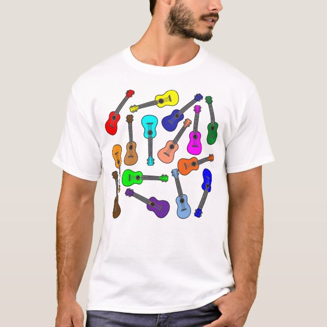 Colourful Ukuleles T-Shirt (Front)