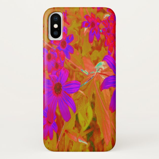 Colourful Ultra-Violet, Magenta and Red Wildflower Case-Mate iPhone Case (Back)