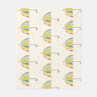 Colourful Umbrella – Bright & Cheerful Rainy Day Fleece Blanket