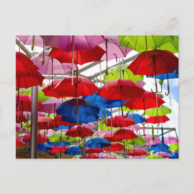 Colourful Umbrella Canopy Postcard (Front)