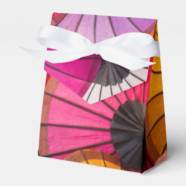 colourful umbrella  Favour Box (Front Side)