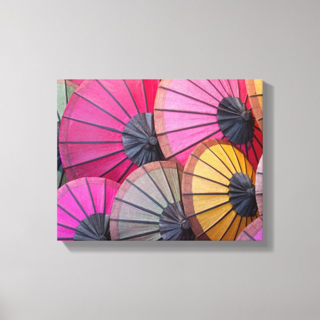 Colourful Umbrellas Canvas Print (Front)