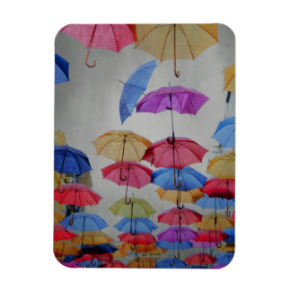 Colourful umbrellas magnet