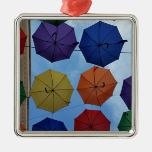 Colourful umbrellas metal tree decoration