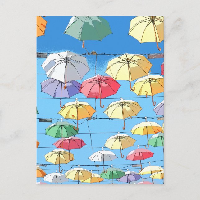 Colourful Umbrellas Postcard (Front)