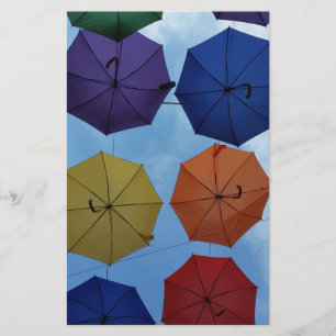 Colourful umbrellas stationery