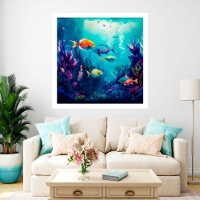 Colourful under the sea landscape