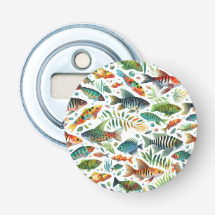 Colourful underwater fish art bottle opener
