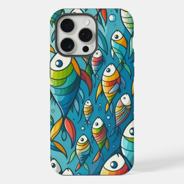 Colourful underwater fish art iPhone case (Back)