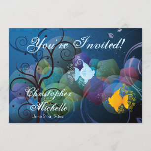 Colourful Underwater Fish Beach Wedding Invitation