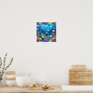 Colourful Underwater Scene Poster