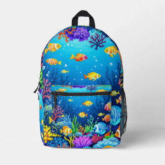 Colourful Underwater Scene Printed Backpack