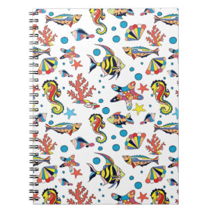 Colourful Underwater Sea Life Pattern Notebook